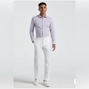 Original Penguin LINEN SLIM FIT CHINO PANTS Bright White Men’s 34X30 MSRP 125.00